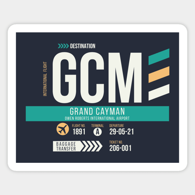 Grand Cayman (GCM) Airport Code Baggage Tag Sticker by SLAG_Creative